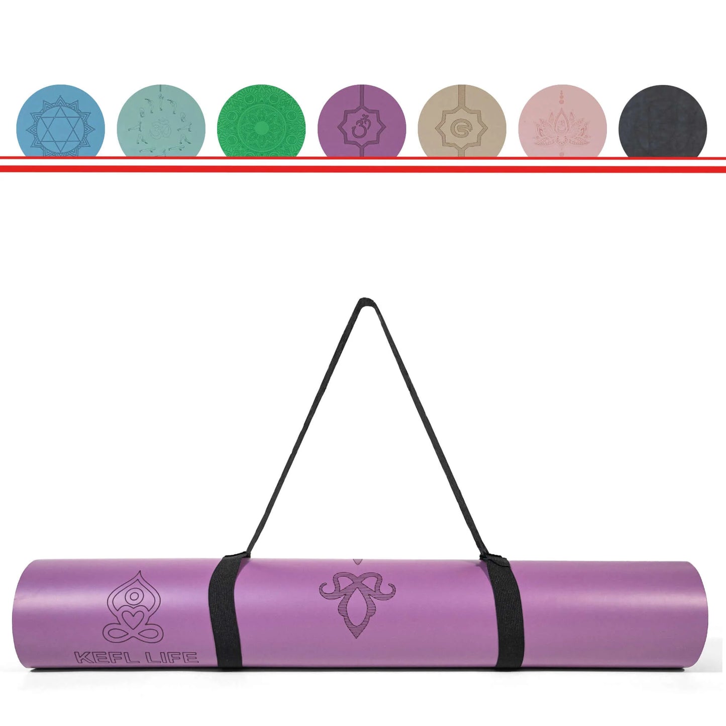 KEFL Pro Designer Yoga Mats - with Free Carrying Bag