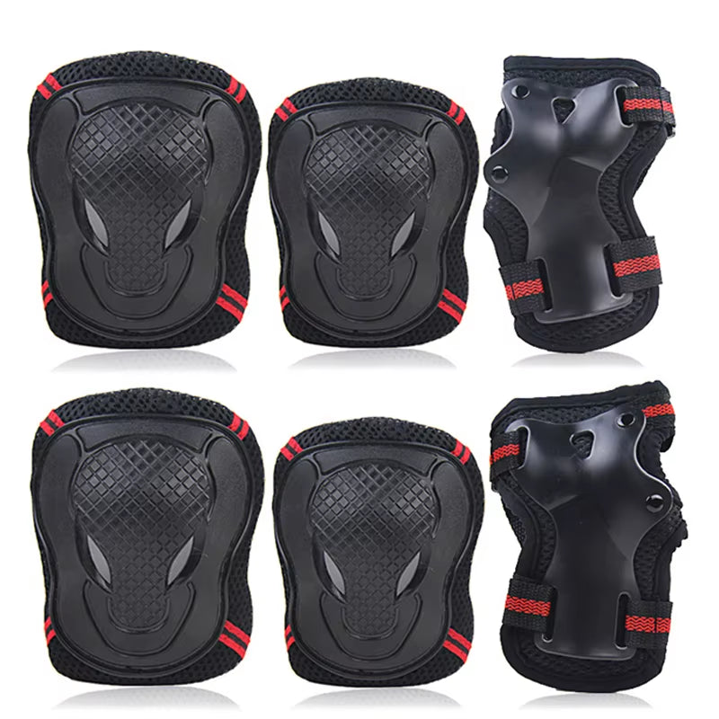 Elbow Knee Pads Skating Protector Skateboard 6Pcs/Set Bicycle Sports Protective Gear Riding Roller Wrist Guard Kids Adults BMX