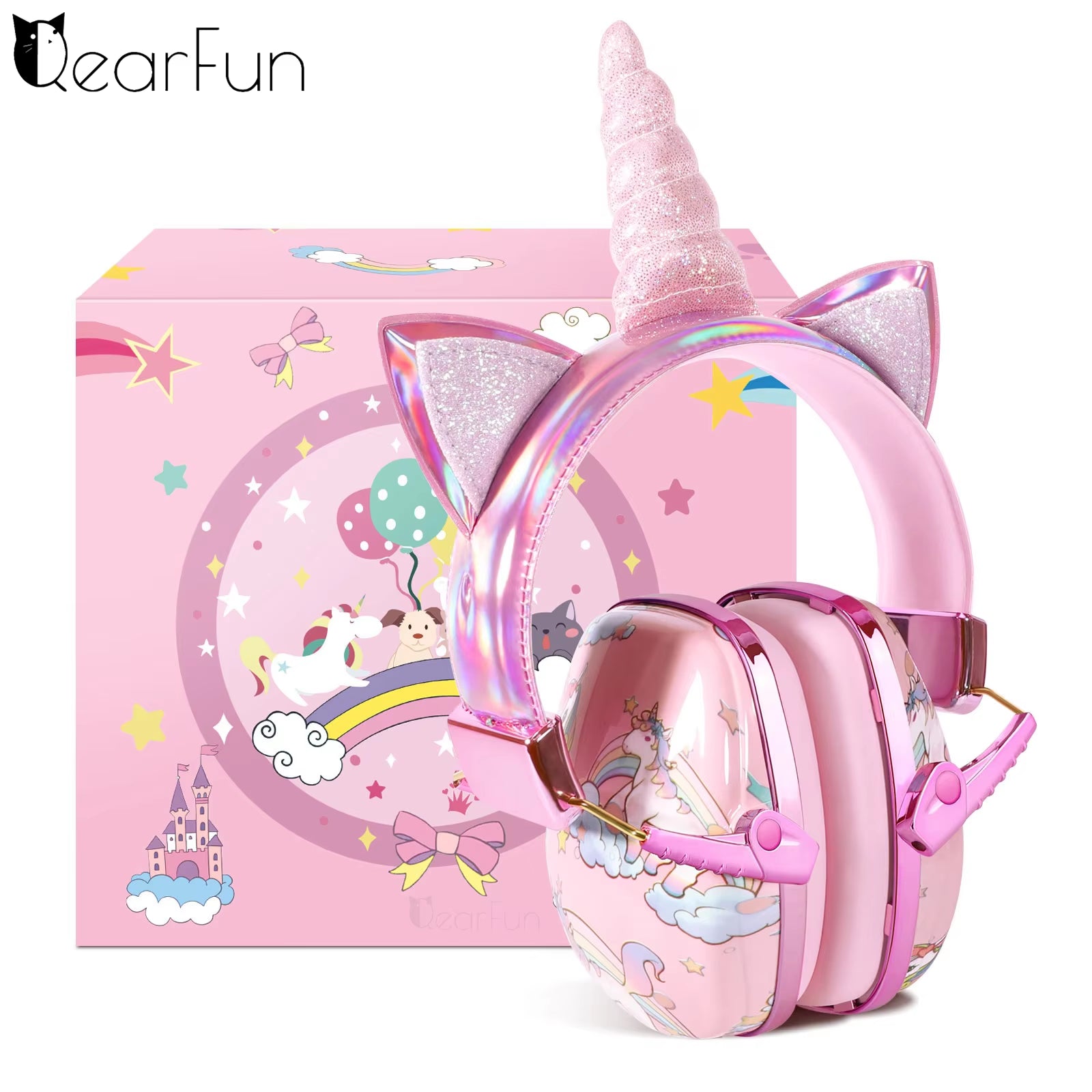 Cute Unicorn Kids Ear Protection Safety Ear Muffs Noise Reduction Ear Defenders Children Hearing Protectors Christmas Kid Gifts