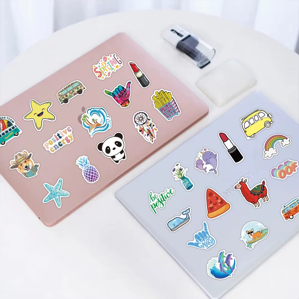 100 Pcs Stickers Water Bottles Sticker Aesthetic Waterproof Cute Vsco Vinyl Stickers for Teens Girls Kids