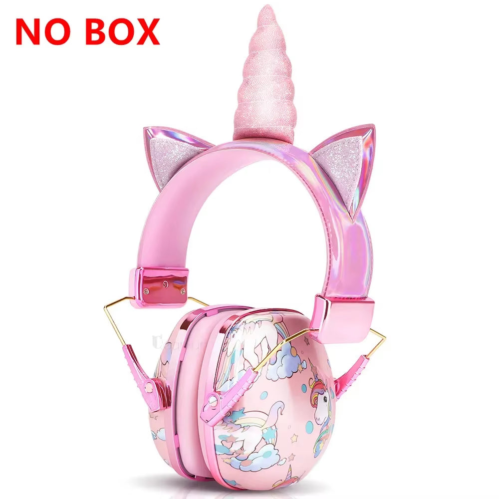 Cute Unicorn Kids Ear Protection Safety Ear Muffs Noise Reduction Ear Defenders Children Hearing Protectors Christmas Kid Gifts