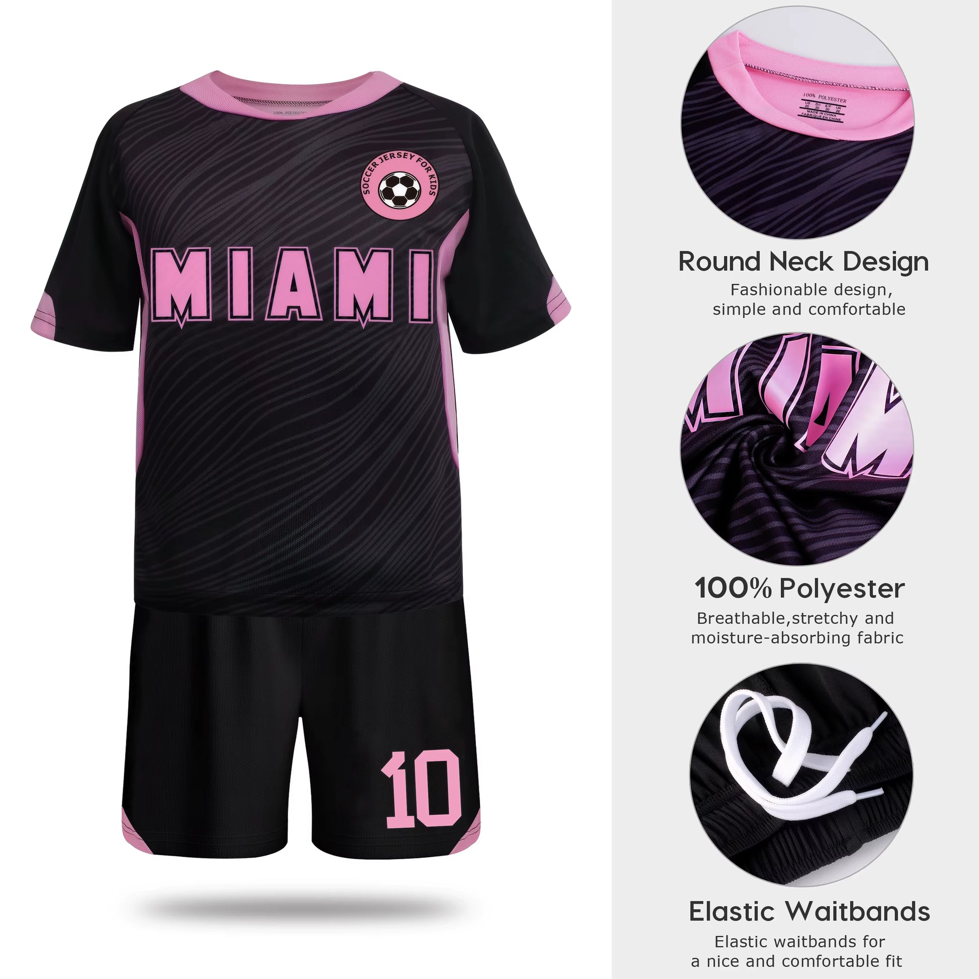 Miami Jerseys, Children'S Soccer Jerseys, Boys' and Girls' # 10 Youth Soccer Training Jerseys, Soccer Training Jerseys
